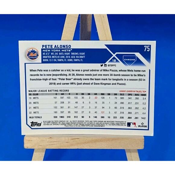 2023 Topps Chrome - Pete Alonso #75 - Picture 4 of 4